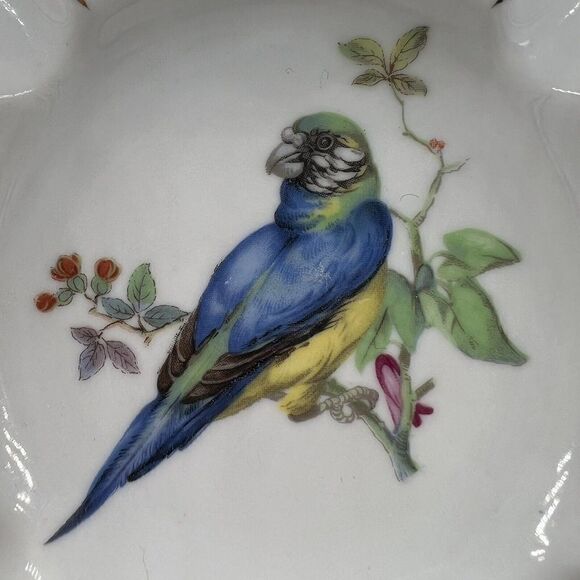 DRESDEN BIRD ASHTRAY Hand Painted 14K Gold Small Chip MINI Porcelain Germany - Picture 3 of 8